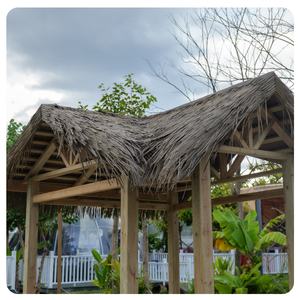 Tổng hợp Palm thatch tấm lợp UV kháng chống thấm nước vật liệu chống cháy cho khu nghỉ mát Pavilion <span class=keywords><strong>Tiki</strong></span> ô mái ngói - Product Image 1