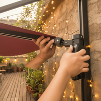 Parasol de terrasse moderne en aluminium avec double toit imperméable et logo personnalisé pour jardin, cour et parc - Meuble Roma à mât latéral
