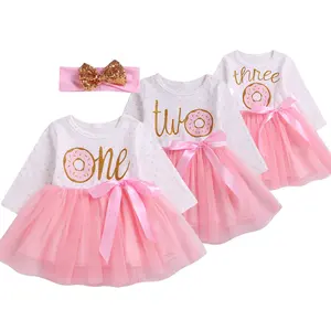 HAWIN Princess Theme Birthday Outfit Baby Girl 1st Birthday Lace Tulle pagliaccetto Toddler Tutu Party Dress