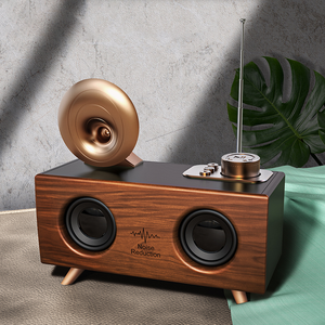 B6 Loa Retro Gỗ Hạt Loa Siêu Trầm Không Dây Đài Phát Thanh Di Động Điện Thoại Di Động Đứng Mini Âm Thanh Sừng Loa - Product Image 2
