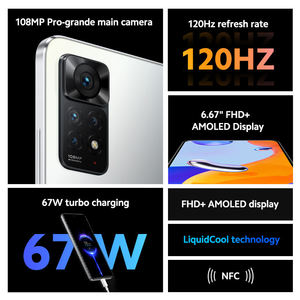 <span class=keywords><strong>Redmi</strong></span> <span class=keywords><strong>Note</strong></span> <span class=keywords><strong>11</strong></span> Pro 5G LTE Dual SIM, Teléfono Inteligente 5G, Cámara de 200MP, Batería de 6580mAh, Pantalla AMOLED de 6.83" y 120Hz, 45W, Desbloqueado, en Stock, Venta al Por Mayor - Product Image 6