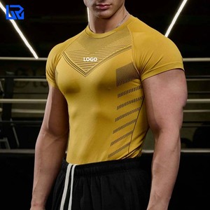 Tùy Chỉnh Hoạt Động Mặc Người Đàn Ông Nén Áo Sơ Mi Khô Nhanh Chóng T-Shirt Tập Thể Dục Thể Thao T-Shirt Cho Nam Giới - Product Image 2