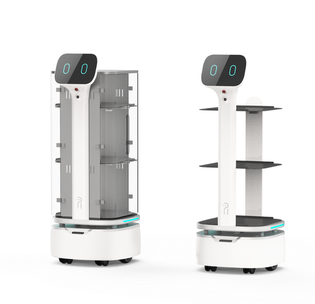 Smart Commercial Food Delivery Robot 5kg/Layer 3-4 Trays 3D Obstacle Avoidance IP54 6-Axis 24V 10-12h Runtime Restaurants Alloy