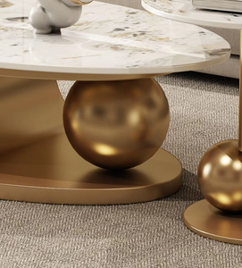 طاولة قهوة بيضاوية من الرخام الإيطالي، مناسبة للاستخدام في المنازل أو الأماكن الخارجية أو المستشفيات أو الشقق، متوفرة مباشرة من المصنع - Product Image 6