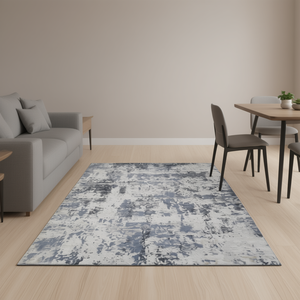 Tappeto Astratto Loom Luxe 8X10 Rettangolare Grigio Denim, Antimacchia e Antipolvere per Soggiorno, Ufficio e Sala da Pranzo - Product Image 2