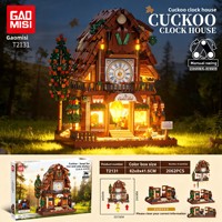 T2131 Modelo de Bloques de Construcción de Casa del Reloj de Cuco, Compatible con -40 Piezas, Juguete Educativo de Plástico para Mayores de 14 Años
