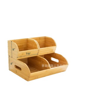Wooden <b>Kitchen</b> Vegetable <b>Rack</b> Multi Function Desktop Storage Box For Fruit And Snack Organizer - Product Image 5