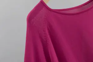 Hongkai-Jersey rosa de gran tamaño para mujer, suéter corto