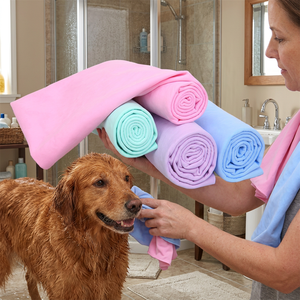 Toalla de Baño para Perros de Gamuza <span class=keywords><strong>PVA</strong></span> Superabsorbente Ecológica Personalizada de Fábrica para Limpieza, Aseo y Belleza de Mascotas - Product Image 1