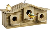 Nichoir pour oiseaux en bois de pin durable, résistant à l'eau, écologique, à suspendre en extérieur, avec crochets pour la décoration du jardin et de la cour