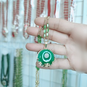 Popular Advanced Shiny Zircon <b>Ornament</b> Accessories Elegant Multi-Style Simulation Agate Round Teardrop <b>Buddha</b> Pendant Necklace - Product Image 5