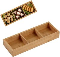 Plateau divisé en gros Plateau à légumes Plateau en bambou créatif à neuf grilles carrées Plateau en bois avec compartiments