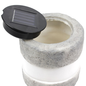Lumière de décoration de lampe de colonne blanche chaude de pierre de roche menée solaire extérieure pour <span class=keywords><strong>la</strong></span> cour de chemin de j - Product Image 1