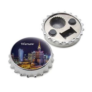 Aimant de réfrigérateur personnalisé de haute qualité avec ouvre-bouteille, souvenirs des villes de Pologne, Varsovie, Cracovie - Product Image 1