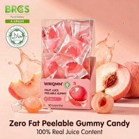 Zero Fat Peelable Fruit Juice Hard Candy Halal gecertificeerd, meerdere natuurlijke fruit smaken, individueel verpakt, leisure snack