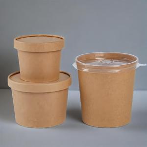 Seau de stockage jetable en papier kraft de 12 oz pour emballage de plat chaud ou froid - Product Image 2