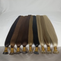Usine en gros P22/gris soyeux droit/body wave 1g par mèche couleur personnalisée vrais cheveux humains i tip extension de cheveux