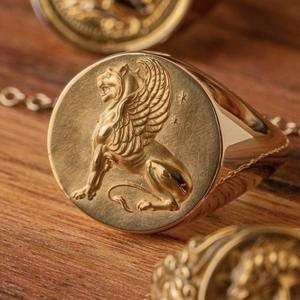 yunnique Gold Lion Design Animal <b>Ring</b> Men's Jewelry Gift Fashion <b>Statement</b> Piece - Product Image 1