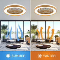 Ventilateur de plafond moderne avec lumière pour chambre à coucher, ventilateur de plafond intelligent blanc de 20 pouces avec lumière LED et télécommande