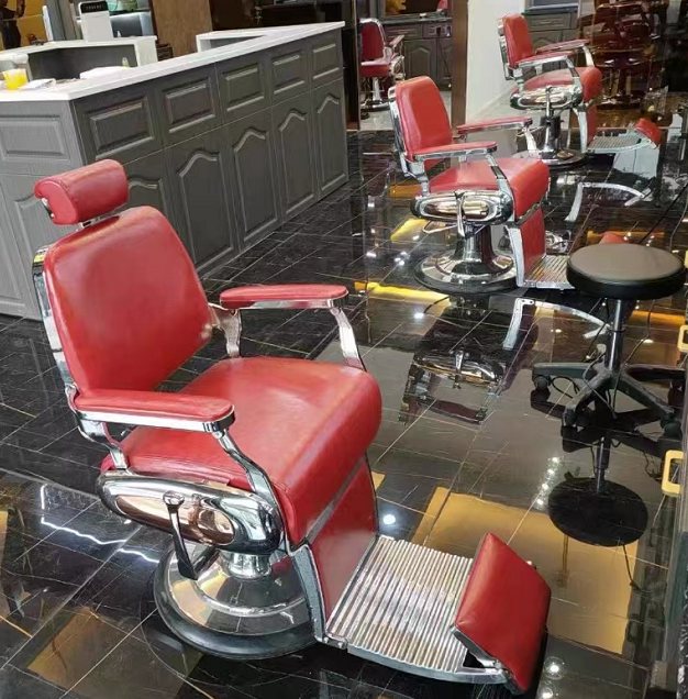 Barbershop Classic All Black Second Hand Chair Salon Barber Golden