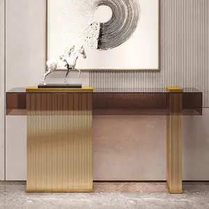 Style minimaliste décoration de la maison meubles Console Tables salon verre Oblong acrylique couloir Table