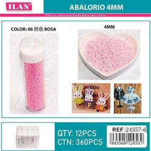 Ilan Abalorio Perline rosa da 4 mm per artigianato e creazione di gioielli - Product Image 3