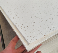 Panneau de plafond en laine minérale acoustique, résistant à l'humidité, ignifuge, pour bureau, salle de réunion, salon, plafond suspendu