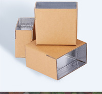 Caja de Cartón Rígido con Revestimiento de Papel Kraft y Aluminio, Laminación Mate, Grabado en Relieve, Cajas de Envío Aisladas para Alimentos como Sushi