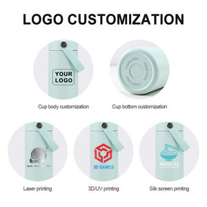 Termo de Acero Inoxidable de 18 oz con Aislamiento al Vacío y Logotipo Personalizado, Botella de Agua Aislada de Acero Inoxidable de 14 oz para Niños con Tapa y Pajita - Product Image 4