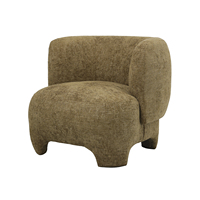 Fauteuil d'appoint moderne et minimaliste inspiré de l'éléphant, avec revêtement en tissu moelleux, idéal pour les petits salons et les appartements studios
