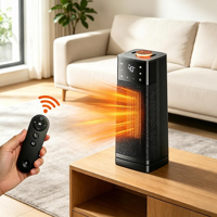 Calentador de Espacio PTC de 2000W con Humidificador, Calentador con Ventilador y Control Remoto, Calentamiento Rápido, Calentador Vertical Tipo Torre para Dormitorio y Sala de Estar