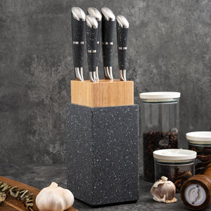 Juego de Cuchillos de Cocina de Acero Inoxidable Listo para Enviar, Mango de <span class=keywords><strong>Herradura</strong></span>, Seis Piezas, Afilado a Mano, Personalizado - Product Image 1