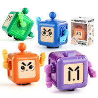 Roman Amusant Robot aux grands yeux pour Fidget Cube Irittable Jouet de soulagement de l'anxiété sensorielle pour adultes de salle de classe de bureau Tous les six côtés