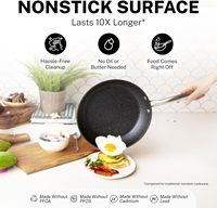 Ensemble complet de casseroles et poêles de 20 pièces, sans PFOA/PFOS, compatible four et lave-vaisselle, couvercles en verre, style américain, compatible gaz et induction.