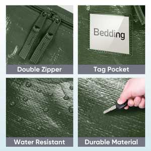 Heavy Duty Moving Bags 6 Pack <b>Large</b> Storage Totes <b>Bins</b> with Backpack Straps Strong Handles & Zippers - Product Image 5