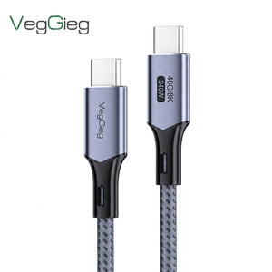Cable VegGieg USB4 de 240W PD3.1 con Carga Rápida, Transferencia de Datos de 40Gbps, Video 8K60Hz, Tipo C a C, Chip E-Mark, Trenzado para MacBook Pro - Product Image 1