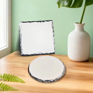 Sublimation <strong>Blank</strong> Coaster Natural Rock <strong>Slate</strong> Art Coasters Custom DIY Round &amp; Square Coasters Great for Table Dining Decorations - Product Image 5