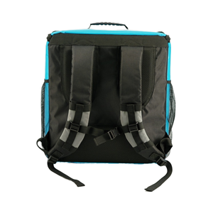 Logo personalizzato blu telone isolato zaino impermeabile con chiusura a cerniera grande capacità per la consegna di cibo e uso di biciclette - Product Image 4