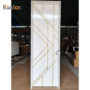 Puerta Interior de Estilo Geométrico de Lujo, Precolgada, Impermeable, de Madera Maciza, Lisa, Blanca, Decorativa, para Dormitorio, para Casas - Product Image 4