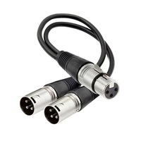 Kabel Audio XLR 1-ke-2 Berkualitas Tinggi untuk Mikrofon, Splitter dengan Selubung PVC dan Pelindung Jalinan, Bahan Tembaga Murni