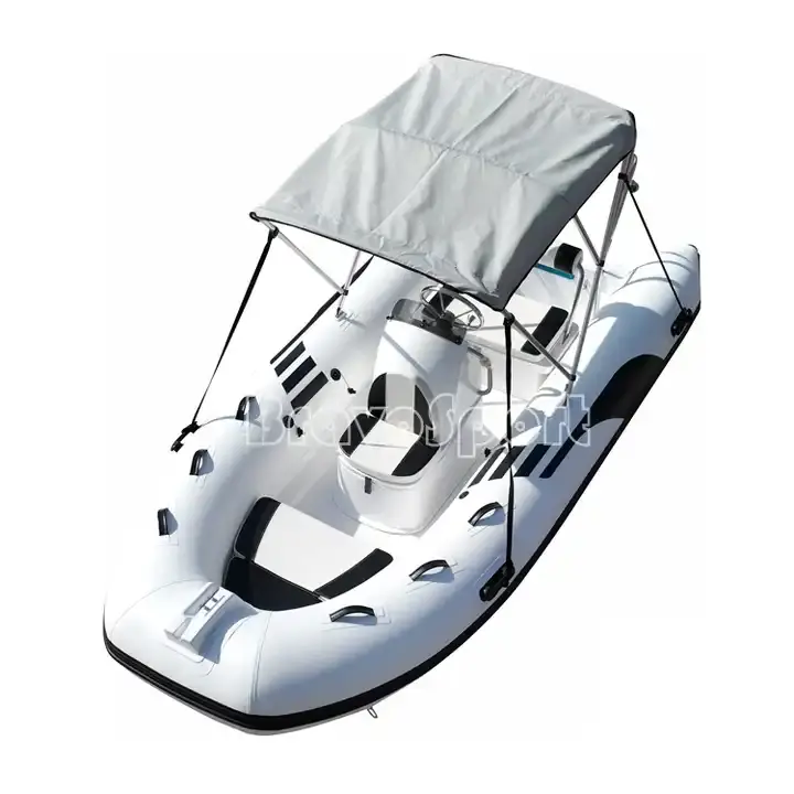 Barco inflable Hypalon/PVC del casco profundo doble de la fibra de vidrio del 13ft del remo del bote RIB390 del CE para la familia