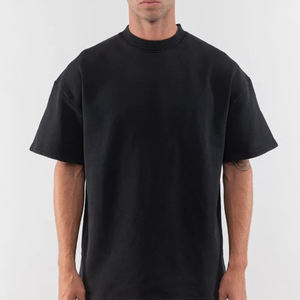 تي شيرت رجالي عالي الجودة فاخر مخصص ثقيل من القطن تي شيرت كبير الحجم برقبة وهمية فارغة للوزن الثقيل كبير الحجم - Product Image 3