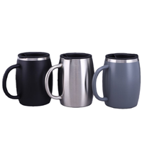 Mug à café isotherme en acier inoxydable 304 à double paroi, avec couvercle sans BPA, maintien thermique 6-12 heures, écologique, 14 oz, avec poignée