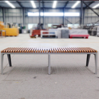 Vente en gros d'usine de bancs de ville banc de parc en bois contemporain banc long d'extérieur en bois et en métal