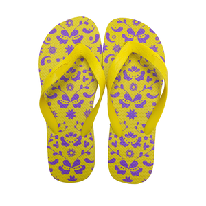 Tongs personnalisées pour sublimation, tongs à talons bas léopard, tongs jaunes, <span class=keywords><strong>sandales</strong></span>, pantoufles pour femmes - Product Image 1