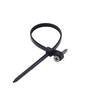 nylon66 self locing cable tie with a hole black screw Mount cable ties/