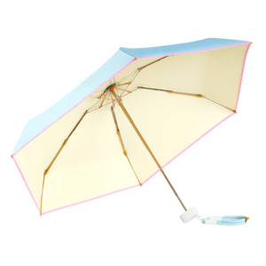 Paraguas Plegable 50% con Diseño Creativo de Cordón, Colores en Contraste, Adhesivo Plano, Protección Solar, Mini, de Bolsillo, Doble Uso, para Mujer - Product Image 1