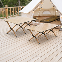 Table de camping pliable légère et portable en acier inoxydable, table de pique-nique pliable pour l'extérieur
