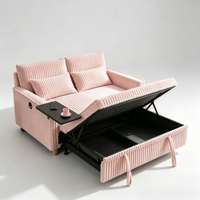 Canapé-lit escamotable multifonctionnel en velours côtelé, sur mesure, pour petits espaces de salon domestiques