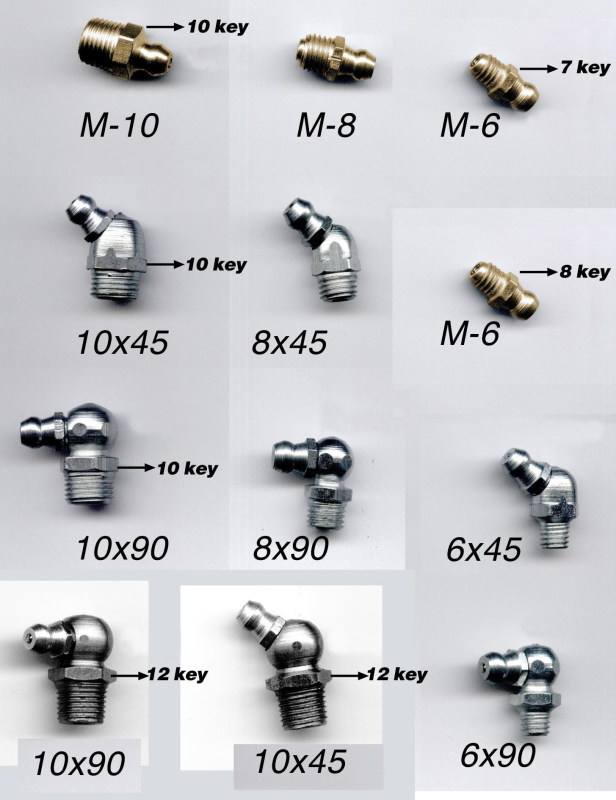 Filettature BSP M6 M8 M10 Capezzoli Per Grasso Idraulico In Acciaio - Filettature BSP 1/8, M6, M8, M10, Angoli 45° E 90° Capezzoli Grasso BSP 1/8 M6 M8 M10 Acciaio Angoli 45° 90 - Foto 3